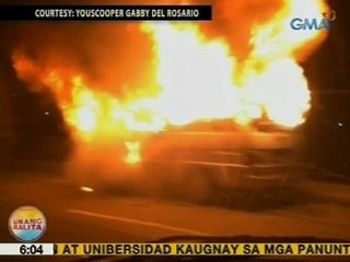 UB: Isang van, nasunog sa Katipunan Ave., QC kagabi