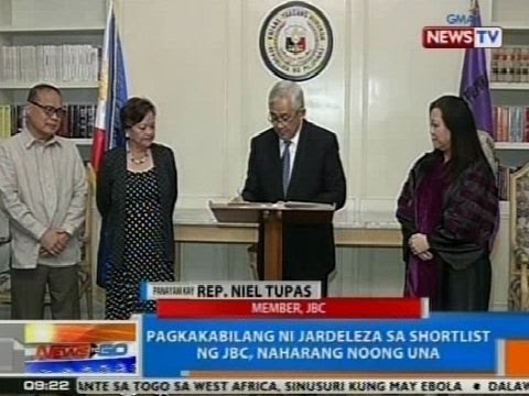 NTG: Pagkakabilang ni Jardeleza sa shortlist ng JBC, naharang noong una