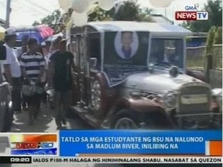 NTG: 3 sa mga estudyante ng BSU na nalunod sa Madlum River, inilibing na
