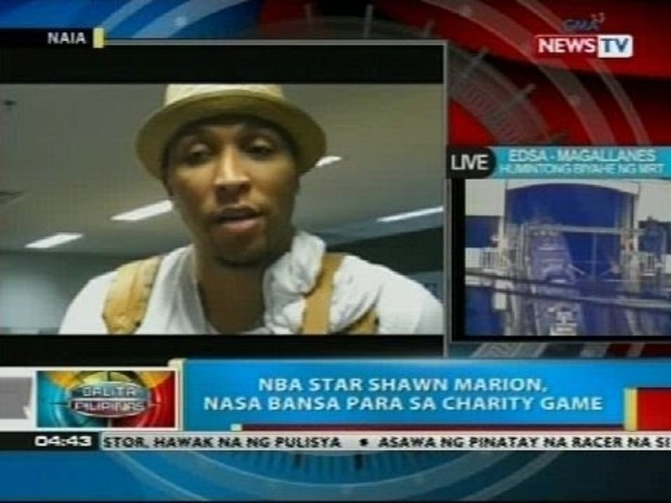BP: NBA star Shawn Marion, nasa bansa para sa charity game