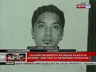 Lalaking nagbebenta ng nakaw na relo sa internet, arestado sa entrapment operation