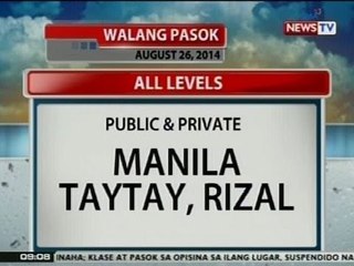 NTG: Klase sa ilang lugar, suspendido dahil sa pag-ulan at pagbaha