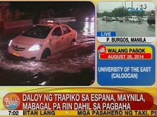 UB: Daloy ng trapiko sa España, Maynila, mabagal pa rin dahil sa pagbaha