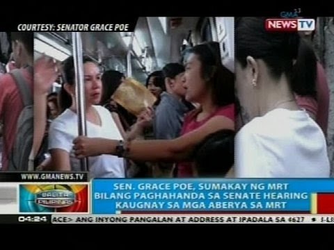 Sen. Grace Poe, sumakay ng MRT bilang paghahanda sa Senate hearing kaugnay sa mga aberya sa MRT