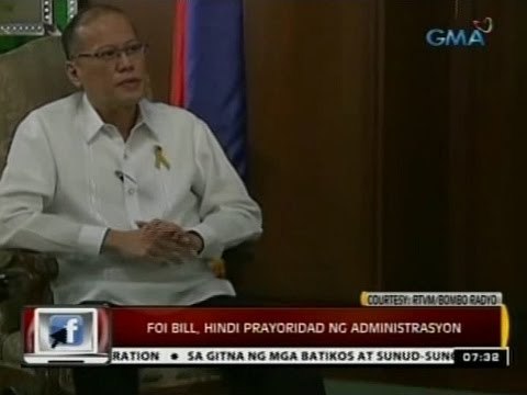 24Oras: PNoy: FOI Bill, hindi prayoridad ng administrasyon