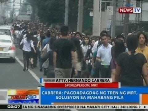 NTG: Cabrera: Pagdadagdag ng tren ng MRT, solusyon sa mahabang pila