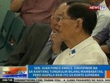 NTG: Enrile, sinuspinde na sa kanyang tungkulin bilang mambabatas