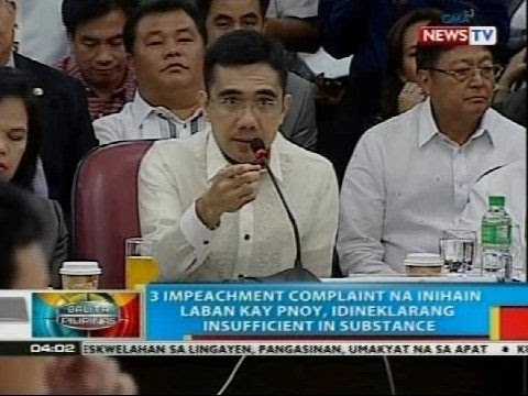 3 impeachment complaint na inihain laban kay PNoy, idineklarang insufficient in substance