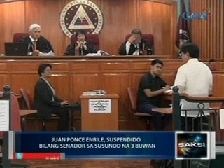 Saksi: Juan Ponce Enrile, suspendido na bilang senador sa susunod na 3 buwan
