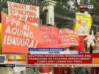 BT: Grupong Anakbayan, kinondena ang pagbasura sa tatlong impeachment complaint laban kay PNoy