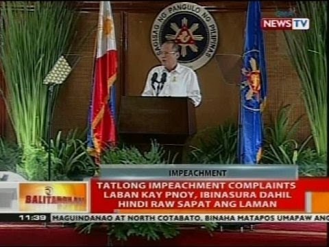 BT: Tatlong impeachment complaints laban kay PNoy, ibinasura dahil hindi raw sapat ang laman