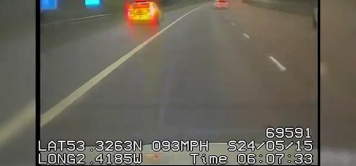 Dashcam catches 115mph police pursuit of drunk driver on M6