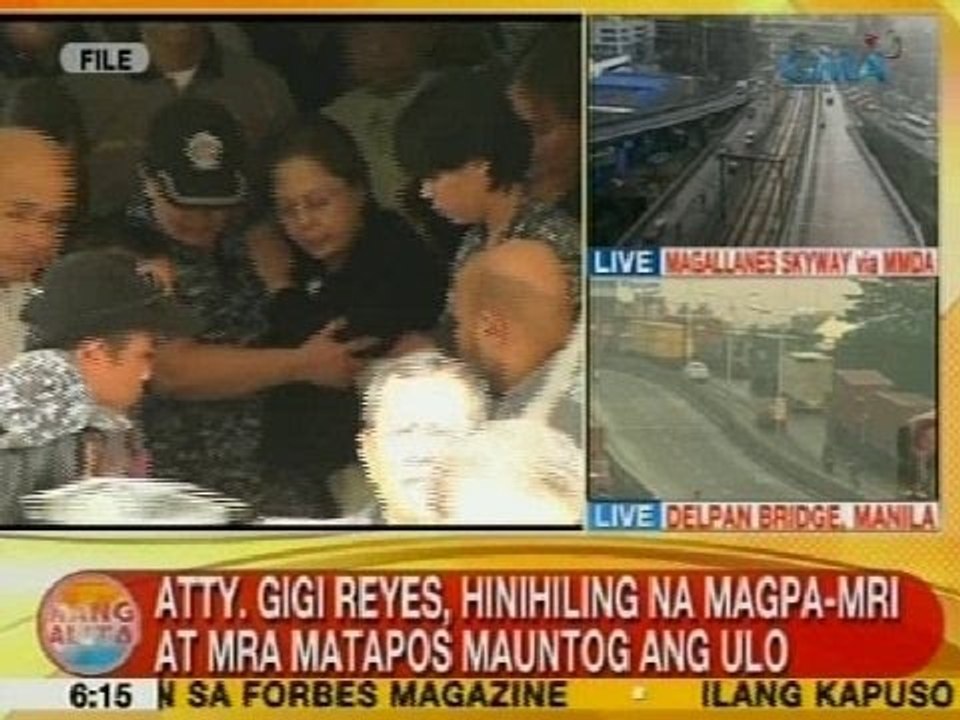 UB: Atty. Gigi Reyes, hinihiling na magpa-MRI at MRA matapos mauntog ang ulo