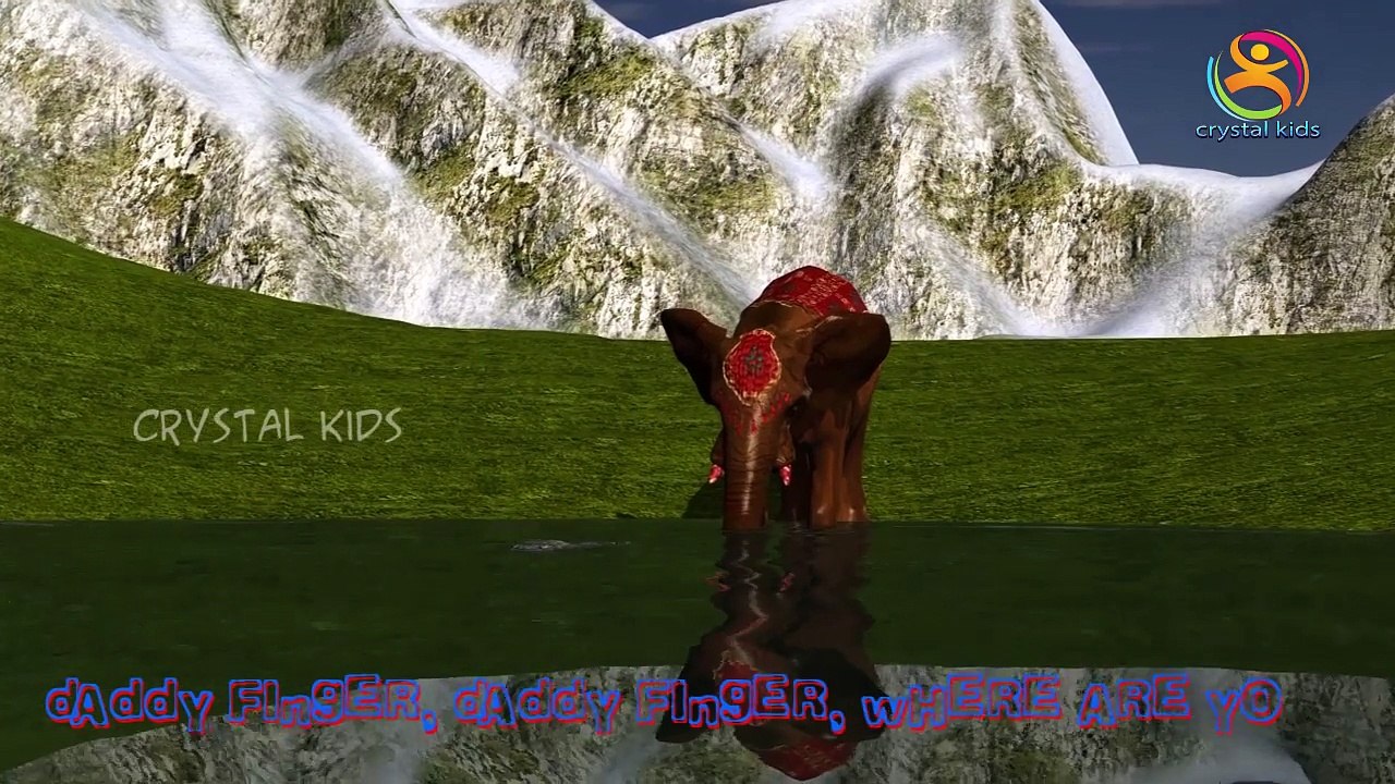 Слон Палец Семья Детские Дети Английский Анимированные 3D Животные анимированные рифмы