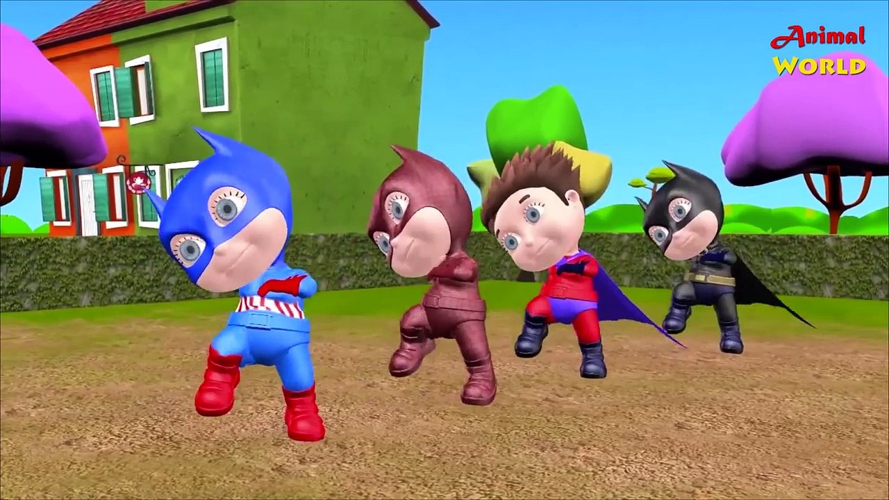 Funny Superhero Dinosaurs Finger Family | Little Baby Superheroes Spiderman Ironman Finger Family