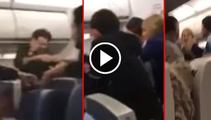 Passenger fight with air hostess in plane