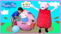 Peppa Pig Giant Surprise Egg Opening! Peppa Pig Toys Playtime and Toy Unboxing Ryan ToysRe