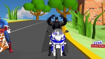 3D Superheros horse ride Finger Family song for Children | Superheros bike racing animated video