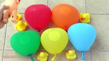 5 Apple Color Balloons Learn Colors Collection TOP Finger Family Nursery Rhymes w/ Baby Doll & Duck