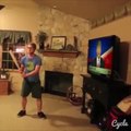 Guy smashes tv after hearing Donald Trump winning the election