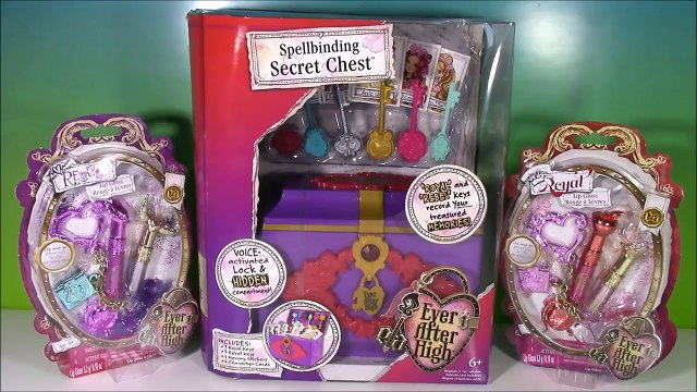 Ever After High Spellbinding Secret CHEST! Royals & Rebels Keys Cards & LIP GLOSS SETS! FUN