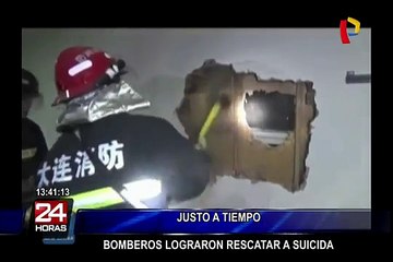 Intentó suicidarse, se arrepintió pero quedó atrapado en una cornisa