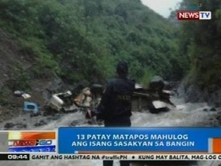 NTG: 13 katao, patay matapos mahulog ang isang sasakyan sa bangin sa Benguet
