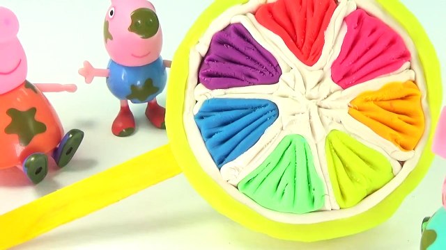PLAY DOH Lollipop! - CREATE Lemon Lollipop Rainbow for Peppa pig Fun Toys kids video