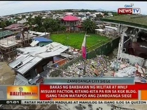 Bakas ng bakbakan ng militar at MNLF Misuari Faction, kitang-kita pa rin sa KGK bldg.