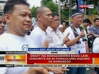 BT: Draft ng Bangsamoro Basic Law, isinumite na ni Pangulong Aquino sa Kongreso