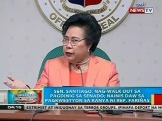BP: Sen. Santiago, nag-walk out sa pagdinig sa Senado