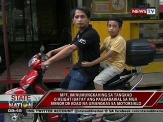 SONA: Pagbabawal sa mga bata na umangkas sa motorsiklo, isinusulong sa Senado