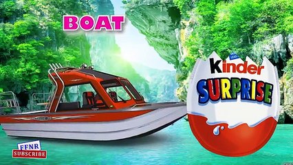 Kinder Surprise eggs Transport vehicles Names for Kids - Dinosaurs Finger family Nursery Songs