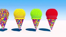 Learning Colors with 3D ICE CREAM for Kids Children Toddlers - Learn Video for Kids