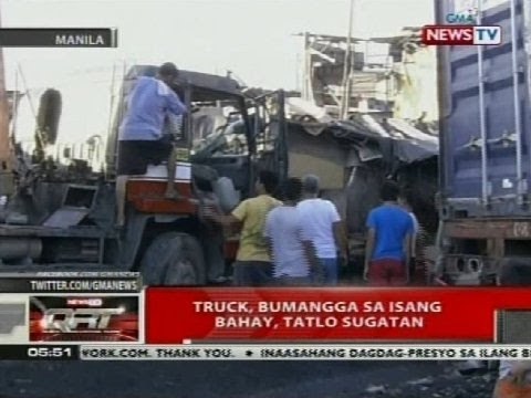 QRT: Truck, bumangga sa isang bahay, tatlo sugatan