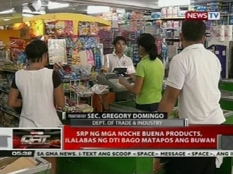 QRT: SRP ng mga noche buena products, ilalabas ng DTI bago matapos ang buwan