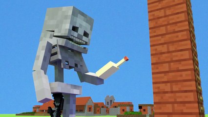 Jump skeleGUN and ZOMBIE minecraft