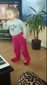 2 years Old Emotional girl dancing to WreckingBall