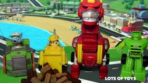 Transformers Rescue Bots, Heatwave Dino Bot and Rubble, Rocky Save the Flood Toy Review