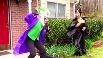 Spiderman & Elsa vs Doorbell Poo Prank: Maleficent Joker Funny Superhero in real life