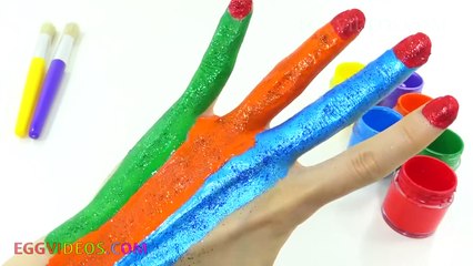 Finger Family Nursery Rhymes Learn Colors for Children Body Paint Song Learning Video EggVideos.com