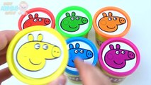Чашки укладки игрушки играть doh пластилин peppa свинья английский эпизоды учим цвета радуги для детей