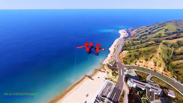 Spiderman Drives Lightning MCQUEEN MONSTER Trucks CARS Cartoon Nursery Rhymes Children