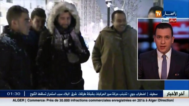 حصري صور مباشرة لتساقط الثلوج من وسط مدينة سطيف