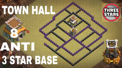 CLASH OF CLANS:-TOWN HALL 8 ANTI 3 STAR BASE | TOWN HALL 8 BEST BASE