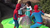 Joker vs Catwomen Thief Giant Surprise Eggs of Elsa vs Spiderman baby Funny videos superhero for kid