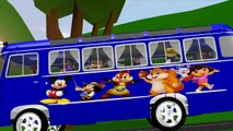 Mickey Mouse Cartoons 3D Wheels On The Bus Go Round And Round Nursery Rhymes Animated