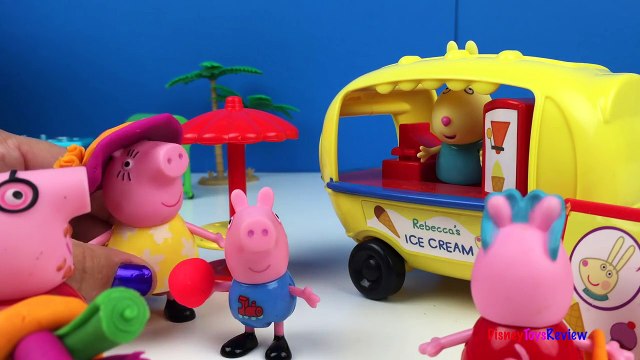PEPPA PIG GOES TO THE BEACH PART 3 OF 3 GEORGE PIG PAPA PIG MAMA PIG SANDCASTLE BALL KIDS