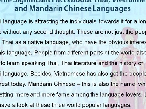 Thai | Vietnamese Languages Centre | Stanford Singapore