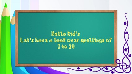 Spelling of Numbers 1 to 20
